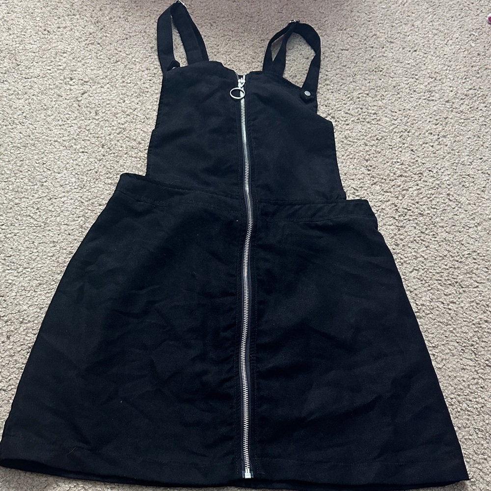 H&M suede overall zip up Black Dress